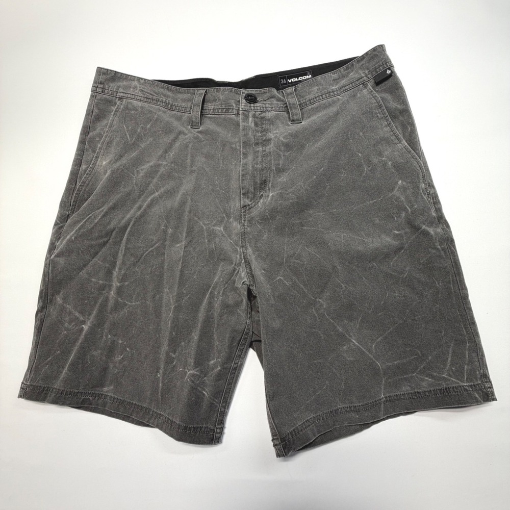 Volcom True To This Shorts Mens 36 Gray‎ Stretch Skate Surf A3212400